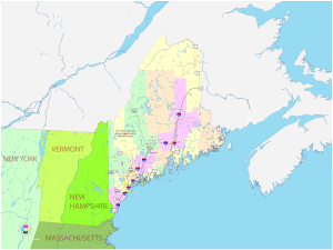Mapa pol&iacute;tico del estado de Maine