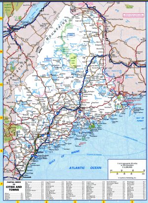 Mapa de carreteras del estado de Maine