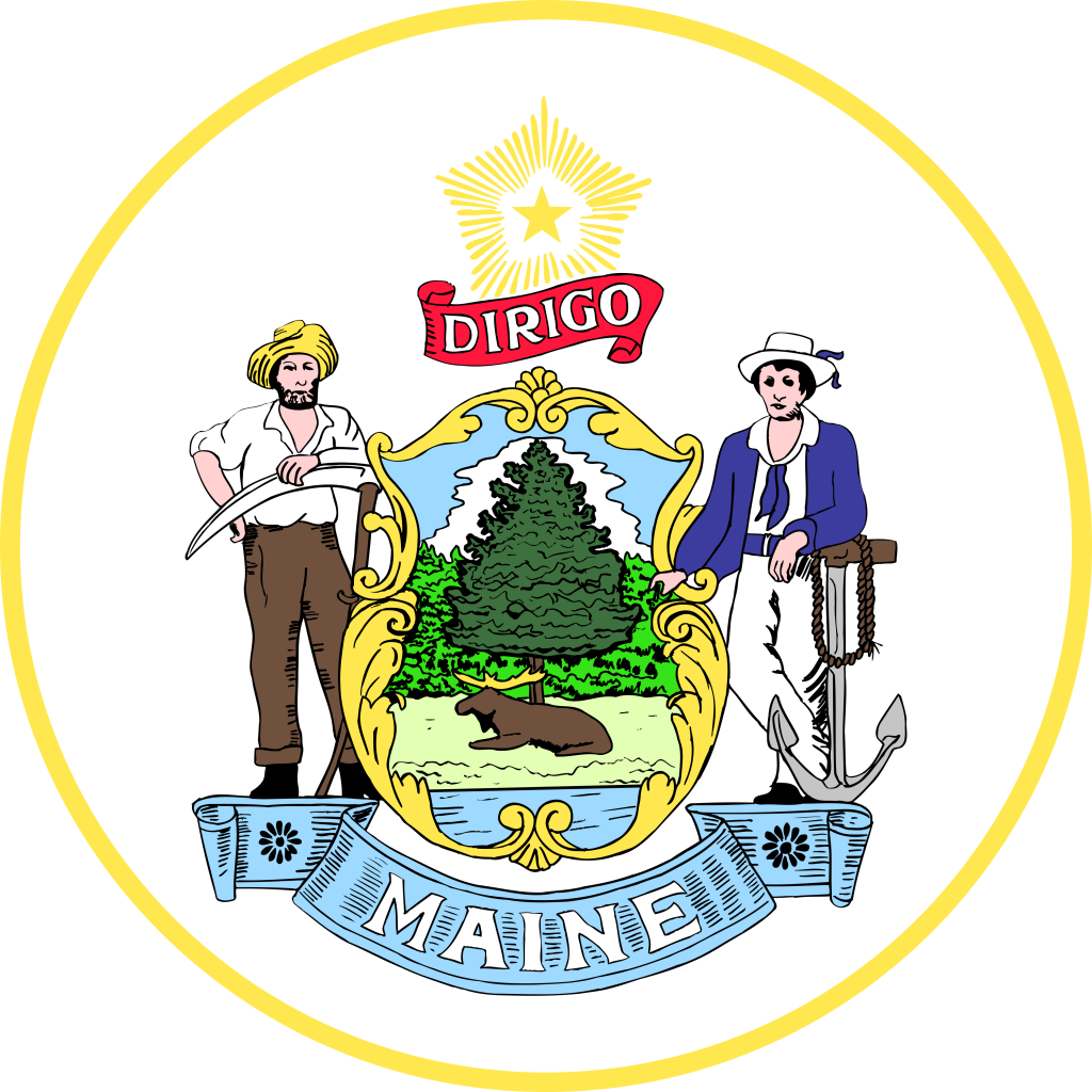 Gran sello del estado de Maine.