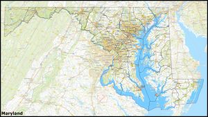 Mapa del estado de Maryland