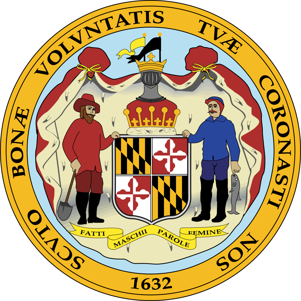 Reverso del gran sello del estado de Maryland.