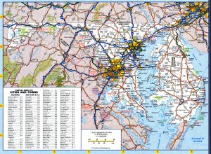 Mapa de carreteras del estado de Maryland