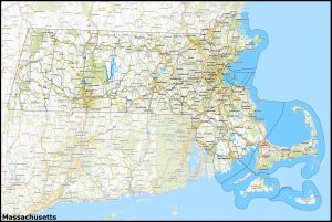 Mapa del estado de Massachusetts