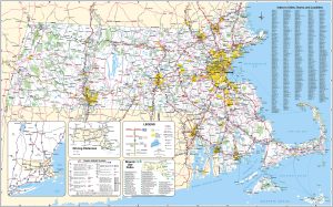 Mapa de carreteras del estado de Massachusetts