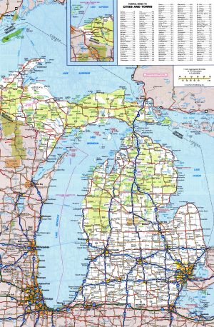 Mapa de carreteras del estado de M&iacute;chigan