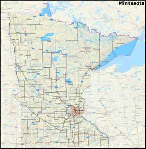 Mapa del estado de Minnesota