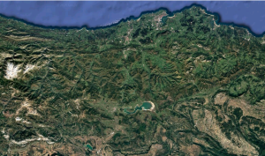 Imagen satélite de Cantabria.