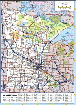 Mapa de carreteras del estado de Minnesota