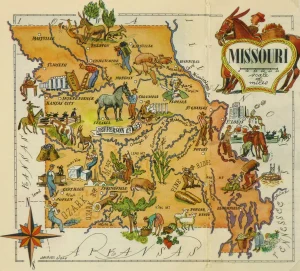 Mapa tur&iacute;stico pict&oacute;rico de Misuri
