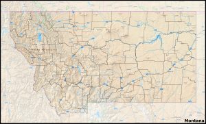 Mapa del estado de Montana