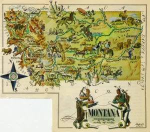 Mapa tur&iacute;stico pict&oacute;rico de Montana