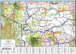 Mapa de carreteras del estado de Montana