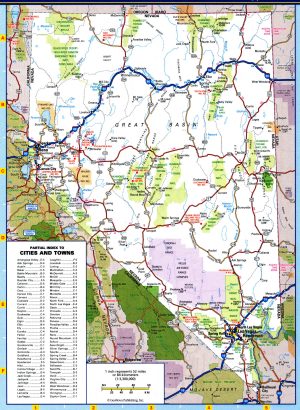 Mapa de carreteras del estado de Nevada