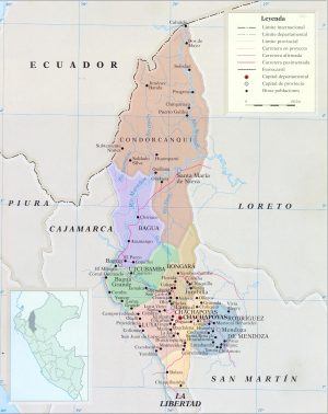 Mapa del departamento de Amazonas, Per&uacute;