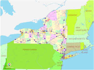 Mapa pol&iacute;tico del estado de Nueva York