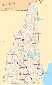Mapa de relieve sombreado de Nuevo Hampshire.