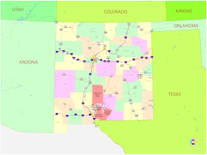 Mapa pol&iacute;tico del estado de Nuevo M&eacute;xico