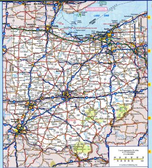 Mapa de carreteras del estado de Ohio