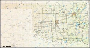 Mapa del estado de Oklahoma