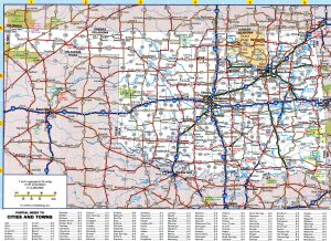Mapa de carreteras del estado de Oklahoma