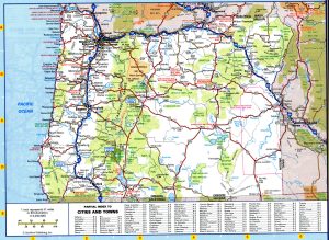 Mapa de carreteras del estado de Oreg&oacute;n