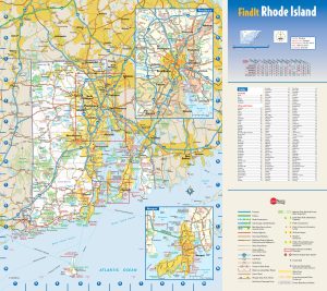 Mapa de Rhode Island.