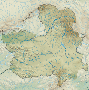Mapa físico en blanco de Castilla-La Mancha.