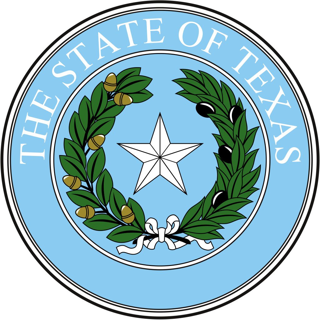 Anverso del sello del estado de Texas.