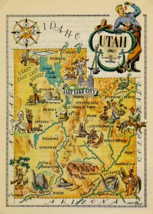 Mapa tur&iacute;stico pict&oacute;rico de Utah