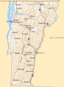 Mapa de relieve sombreado de Vermont. Mapa de relieve sombreado de Vermont.