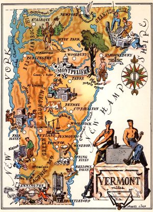 Mapa tur&iacute;stico pict&oacute;rico de Vermont