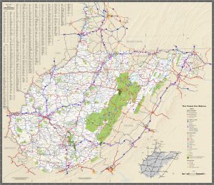 Mapa de Virginia Occidental.