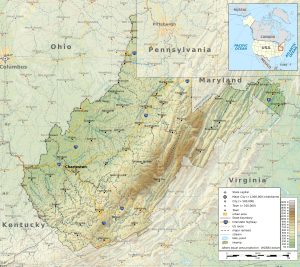 Topograf&iacute;a de Virginia Occidental.