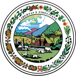 Reverso del gran sello del estado de Virginia Occidental.
