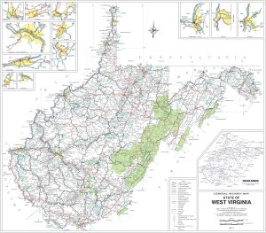 Mapa de carreteras del estado de Virginia Occidental
