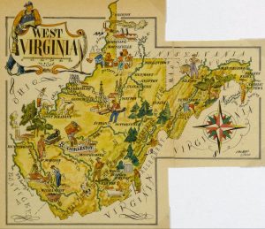 Mapa tur&iacute;stico pict&oacute;rico de Virginia Occidental