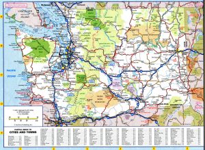 Mapa de carreteras del estado de Washington