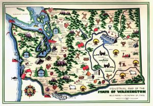 Mapa industrial del estado de Washington