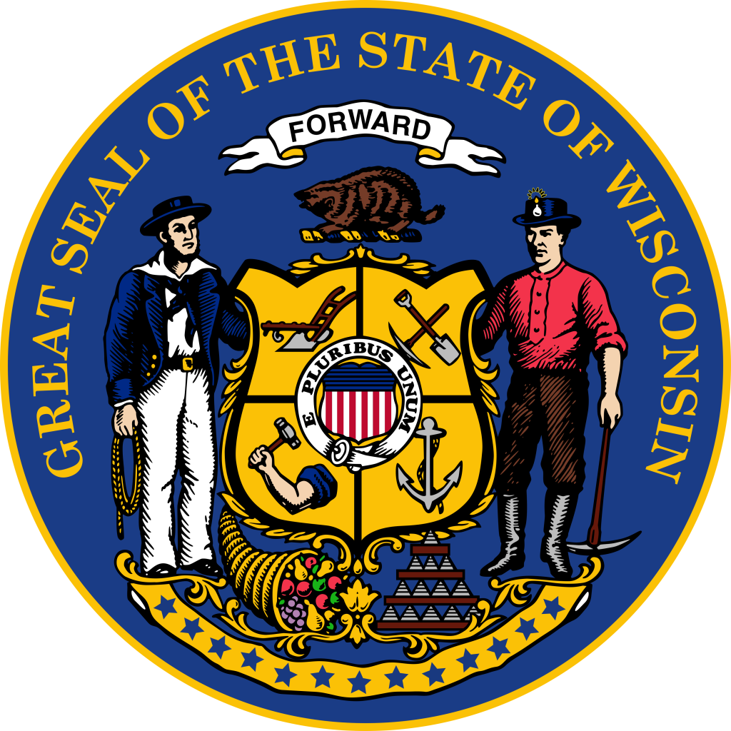 Gran sello del estado de Wisconsin.