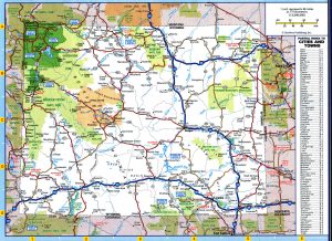 Mapa de carreteras del estado de Wyoming