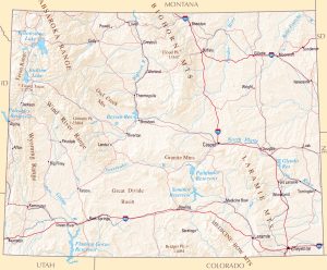 Mapa de relieve sombreado de Wyoming. Mapa de relieve sombreado de Wyoming.