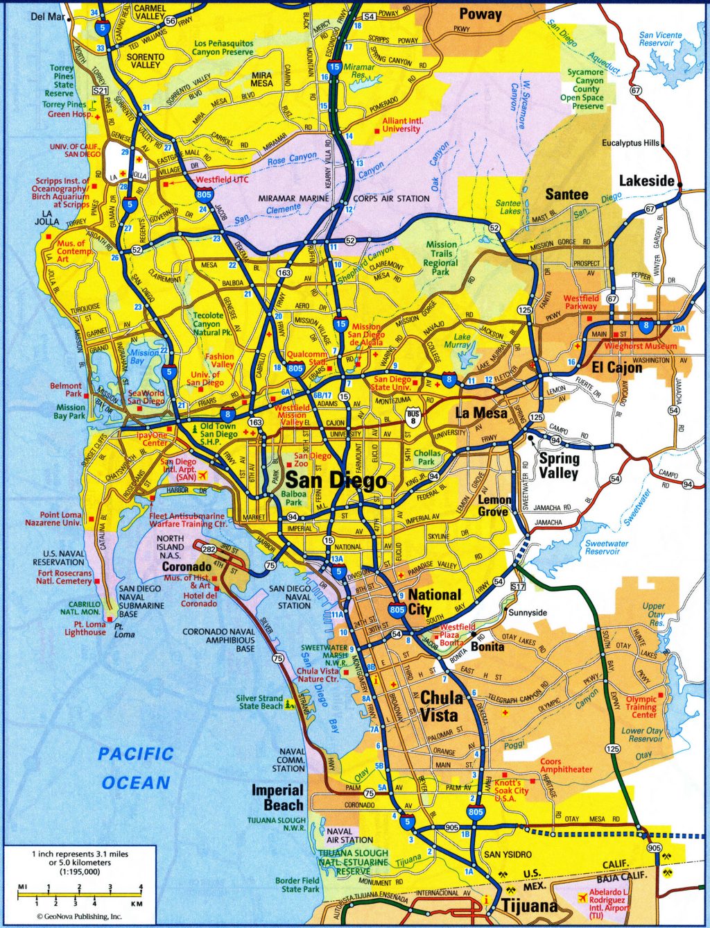 Plano de la ciudad de San Diego.
