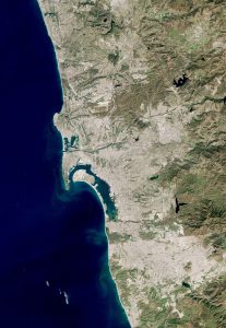 San Diego con Tijuana por Sentinel-2, 9 de marzo de 2020.