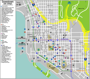Plano del centro de la ciudad de San Diego