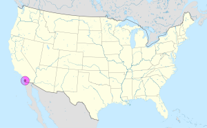 Mapa de ubicaci&oacute;n de la ciudad de San Diego en los Estados Unidos.