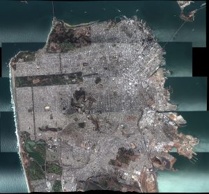 Imagen satelital en mosaico de la ciudad de San Francisco 2008.