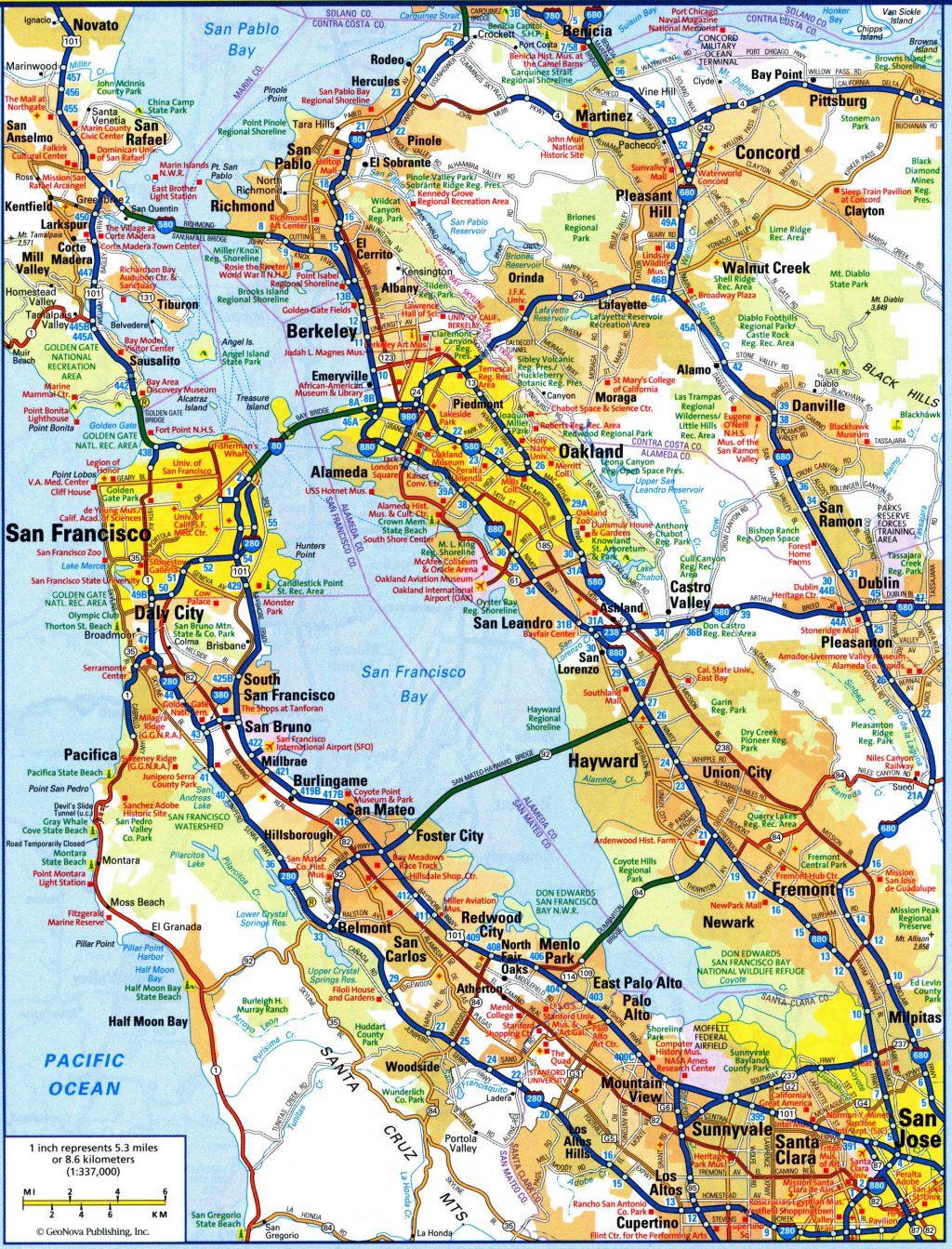 Mapa del &Aacute;rea de la Bah&iacute;a de San Francisco.