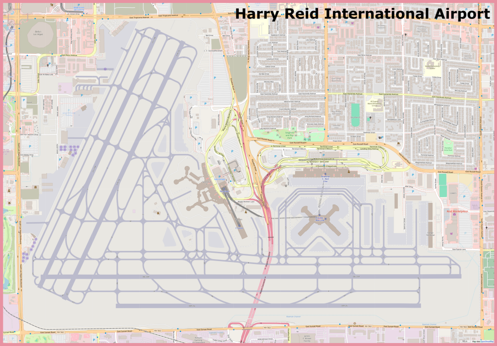 Plano del Aeropuerto Internacional Harry Reid.