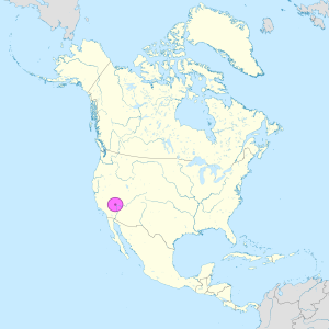 Mapa de ubicaci&oacute;n de la ciudad de Las Vegas en Am&eacute;rica del Norte.