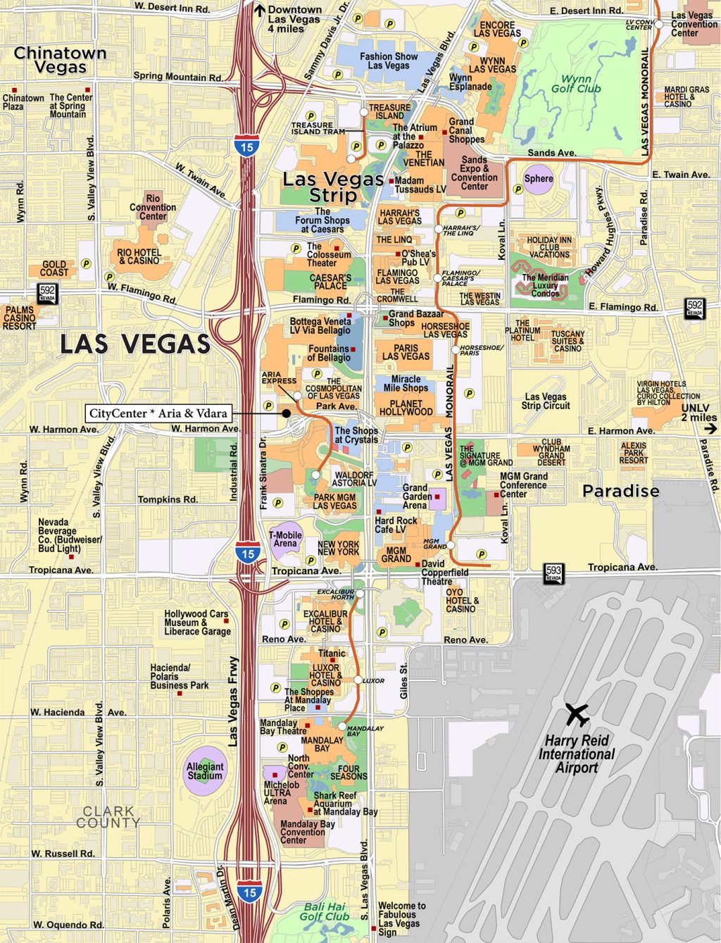 Plano del Las Vegas Strip.